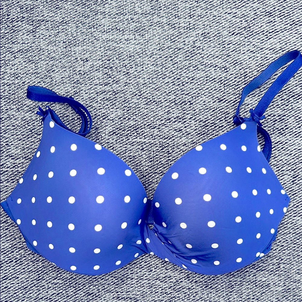 Victoria Secret Plunge/ Soutien-Gorge Plongeant Blue/ purple Polka Dot Bra